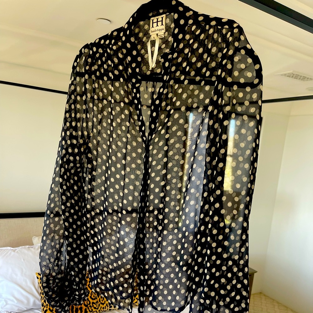Haute Hippy, black and white polkadot blouse